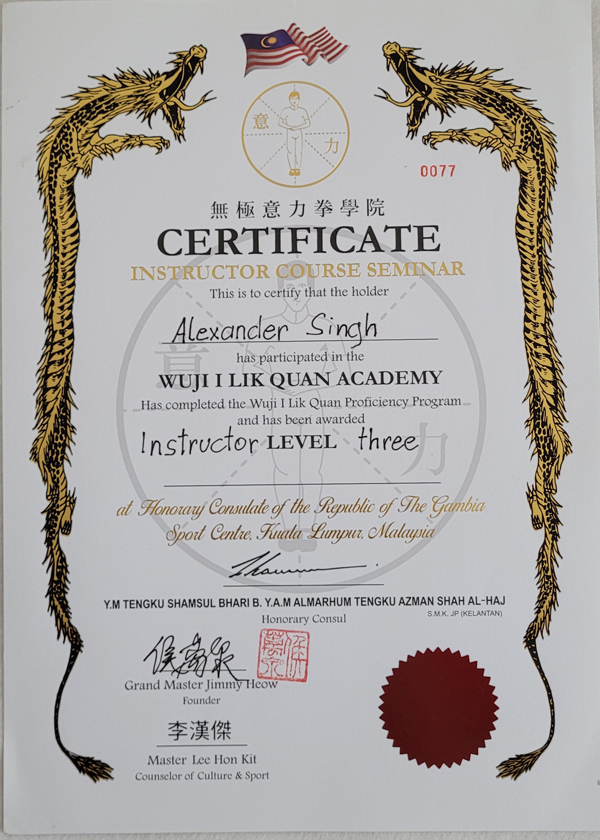 Wuji I Liq Quan Instructor Level 3